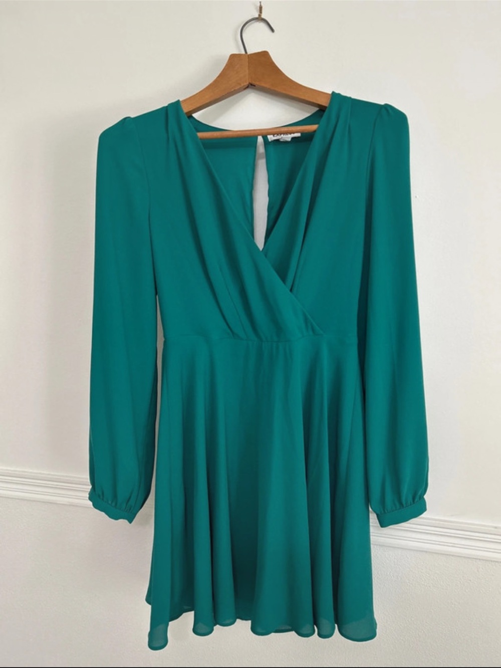 Express VNeck Green Dress